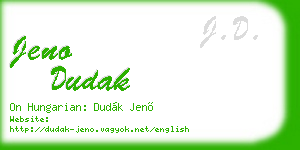 jeno dudak business card